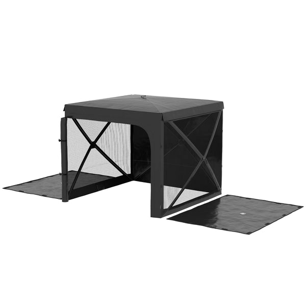 online Gazebo da Giardino Pieghevole con Tende e Zanzariere 2x2,5m e Borsa di Trasporto Nero