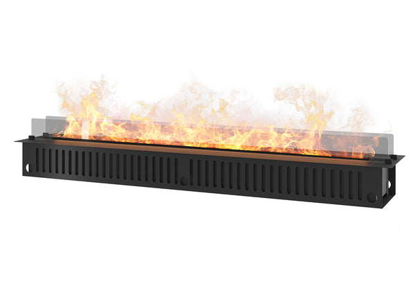 sconto Camino a Vapore Elettrico da Incasso 220x48,5x33 cm Invapo Insert con Ricarica Automatica e LED RGB Nero