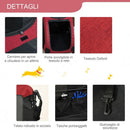 Passeggino Pieghevole per Cani Taglia Medio-Grande Max 55 Kg  Rosso e Nero
