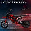 Moto Elettrica per Bambini con Acceleratore Manuale 2 Velocità 8-16km/h Rosso  