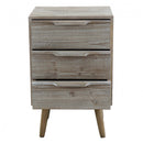 Mobiletto 3 Cassetti con Gambe in Legno 40x36x64 h cm in Legno di paulownia Tortora