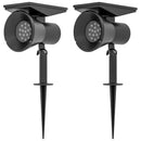 Set 2 Luci da Giardino Solari RGB con 2 Modalità di Illuminazione 10,6x15x38 cm in PP e PC Nero