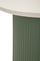 Tavolinetto Frankfurt Marble 40x42x45 cm in Metallo e MDF e Marmo Artificiale Verde e Bianco      