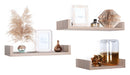Set 3 Mensole da Parete 60-50-40x23,7x8 cm in Fibra di Legno Calamita Maxi  Rovere Naturale/Sagerau