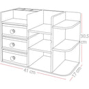 Organizer Scrivania, Bagno Cosmetici Makeup Mobiletto in Bambù 41 x 17 x 30.5 cm