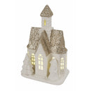 Casetta porta Candela Tealight 11x6,8x17 cm in Stoneware con Led