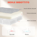 Sedia Ergonomica da Ufficio68x69x118 cm Schienale Alto e Braccioli Ribaltabili in VellutoBianco Crema      