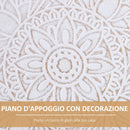 Tavolino Basso Ø40x40,5 cm in Legno e MDF Bianco