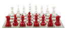 Set Scacchiera Rossa-Bianca 61x61x14 cm in Resina e Vetro Multicolor      