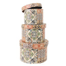 Set 3 Scatole in Similpelle mandala tondo 