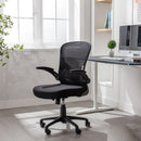 Sedia Operativa da Ufficio 62x63x105 cm Ergonomica con Braccioli Pieghevoli Bianco