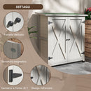 Armadio da Esterno con Tetto Impermeabile 110x55x117 cm in Legno di Abete Grigio  