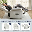 Poltrona Reclinabile 150° con Poggiapiedi Telecomando e Tasca Laterale 96x90x103 cm Effetto Velluto Beige      