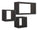 Set 3 Mensole Cubo da Parete Quadrato e Rettangolare in Fibra di Legno Tribù Nero