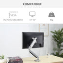 Supporto Monitor da 13"-32" per Scrivania in Acciaio Argento
