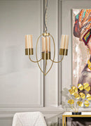 Lampadario Versailles 3 Luci Ø60x103 cm in Ferro e Vetro Nero      