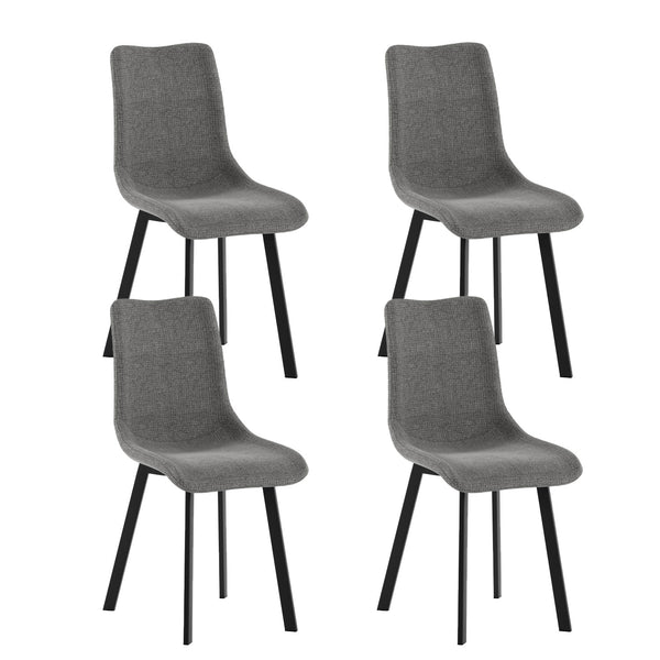 online Set 4 Sedie Iris 45x56x86 cm in Tessuto Easy-Clean Grigio Scuro