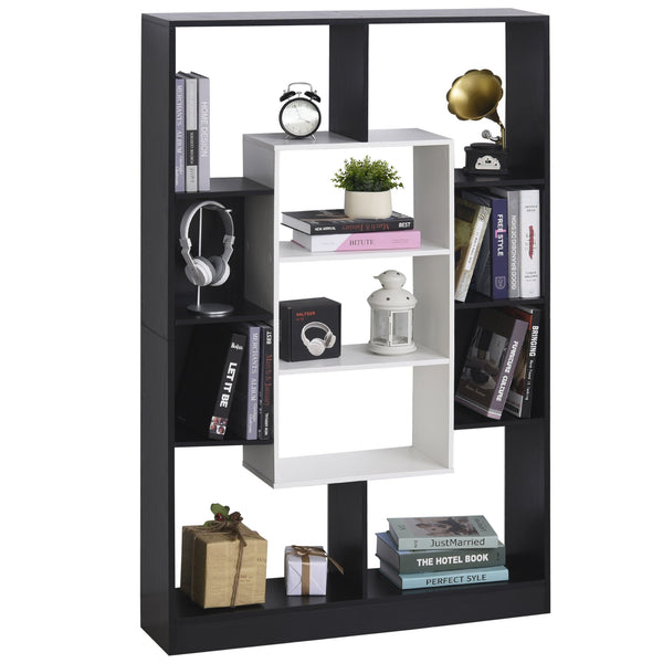 Libreria Moderna 95x22x150 cm in Truciolare Bianca e Nera online