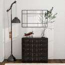 Specchio da Parete Stile Finestra 90x60 cm con Montaggio Verticale e Orizzontale in Vetro Nero      