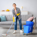 Carrello Pulizie con Secchio da 20 L e Strizzatore 60x27x70.5 cm Blu  