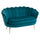 Divano 2 Posti 130x77x77 cm in Velluto Verde
