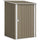 Casetta da Giardino Porta Attrezzi 100x104x160 cm con Porta in Acciaio Galvanizzato Marrone e Bianco