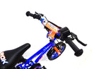 Bicicletta per Bambino 14" 2 Freni con Borraccia e Scudetto Frontale Blu e Arancione