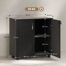 Armadietto da Ufficio Multiuso 2 Ante 80x40x80 cm con Serratura Rivestimento in Melamina Nero  