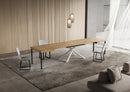 Tavolo Allungabile 130-390x90x74 cm Niket Quercia Natura Gambe Bianche