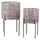 Set 2 Porta Vasi Ø20x36 cm e Ø25x43 cm con Piedistallo in Ferro Tortora