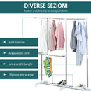 Stender Porta Abiti Estensibile 93-172x42x95-162,5 cm in Acciaio