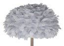 Lampada da Terra Feathers Slim Grigia Ø43x170 cm in Ferro e Plastica Grigio e Oro      