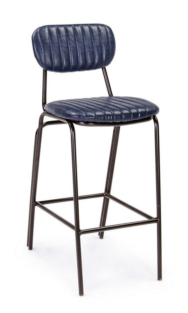 online Sgabello Bar Debbie Blu Vintage Imbottito in Similpelle