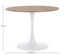 Tavolo Ø100x75h cm Bloom Top Veneer