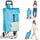 Carrello per la Spesa Zeus Trolley con Rivestimento Termico 35x30x90 cm e Ruote Azzurro