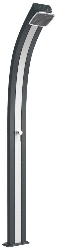 Doccia Solare da Esterno Giardino 25L Miscelatore Arkema Spring Fascia Inox Grigio Antracite sconto
