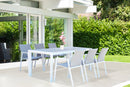 Tavolo Carson 195x90x74 h cm in Alluminio Bianco