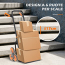 Carrello Portapacchi per Scale 6 Ruote 44x38x106,5 cm Pieghevole Portata 120kg in Acciaio Arancione      