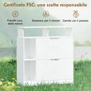 Scarpiera Slim 89x25x92 cm con Divisori Regolabili e Ripiani a Giorno in MDF Bianco      