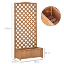 Fioriera Verticale da Giardino 76x36x170 cm con Traliccio per Piante Rampicanti Marrone