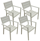Set 4 Sedie da Giardino 57x59x87 cm in Alluminio e Textilene Bianco