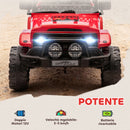 Macchina Fuoristrada per Bambini 99x66x68.5 cm con Fanali Clacson e Telecomando in PP e Metallo Rosso      