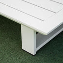 Set da Giardino Divano Angolare e Tavolino in Alluminio Bianco e Grigio