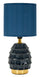 Lampada da Comodino Pigny Blu Ø15x30,5 cm in Ceramica e Ferro e Tessuto Blu