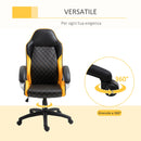 Sedia da Gaming Girevole Reclinabile in Similpelle Nero e Arancione