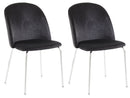 Set 2 Sedie 45x47x85 cm in Velluto Nero