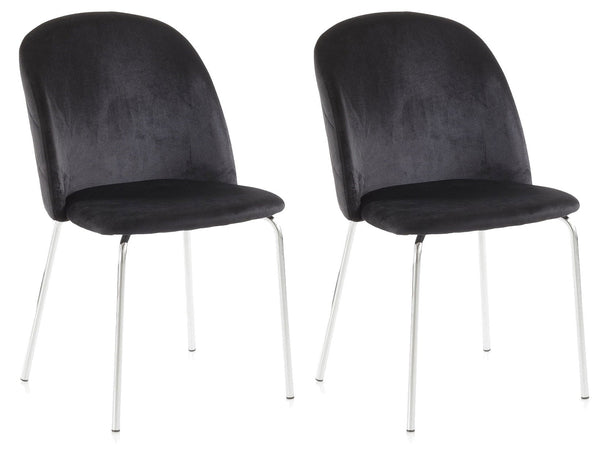 Set 2 Sedie 45x47x85 cm in Velluto Nero online