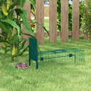 Gabbia Trappola per Animali Piccoli 80x25x30 cm Meccanismo di Chiusura in Acciaio Verde Scuro  
