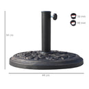 Base per Ombrellone da Giardino 12kg Rotonda in Resina Marrone Ø44x33 cm 