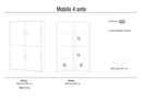 Mobile Multiuso 4 Ante 107x162x41 cm Ossido Nero/Noce Stelvio